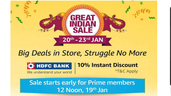 ಅಮೆಜಾನ್ 'ಗ್ರೇಟ್ ಇಂಡಿಯನ್ ಸೇಲ್' ಮೇಳಕ್ಕೆ ಕ್ಷಣಗಣನೆ! ಅಮೆಜಾನ್ 'ಗ್ರೇಟ್ ಇಂಡಿಯನ್ ಸೇಲ್' ಮೇಳಕ್ಕೆ ಕ್ಷಣಗಣನೆ!