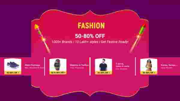 ಫ್ಯಾಷನ್ ಪ್ರೊಡಕ್ಟ್ ಗಳಿಗೆ 50% ದಿಂದ 80% ದ ವರೆಗೆ ರಿಯಾಯಿತಿ: