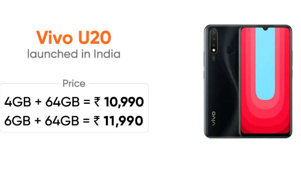 ಭಾರತದಲ್ಲಿ ವಿವೋ ಯು 20 ಬೆಲೆ