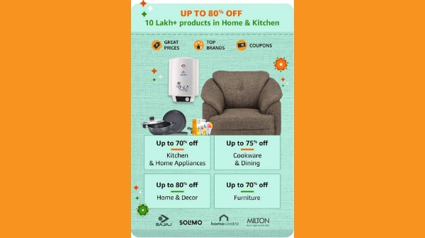 ಅಮೇಜಾನ್ ಬ್ರ್ಯಾಂಡಿನ ವಸ್ತುಗಳು ಮತ್ತು ಇತ್ಯಾದಿಗಳಿಗೆ 60% ದ ವರೆಗೆ ರಿಯಾಯಿತಿ