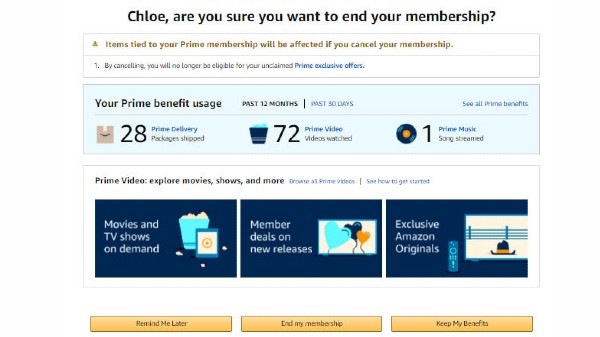 ಅಮೆಜಾನ್ ಪ್ರೈಮ್ ಸದಸ್ಯತ್ವವನ್ನು ರದ್ದು ಮಾಡುವುದು ಹೇಗೆ?
