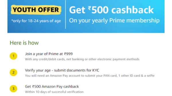 ಬಳಕೆದಾರರು ಅಮೆಜಾನ್ ಯೂತ್ ಆಫರ್ ಅನ್ನು ಪಡೆದುಕೊಳ್ಳುವುದು ಹೇಗೆ? ಬಳಕೆದಾರರು ಅಮೆಜಾನ್ ಯೂತ್ ಆಫರ್ ಅನ್ನು ಪಡೆದುಕೊಳ್ಳುವುದು ಹೇಗೆ?