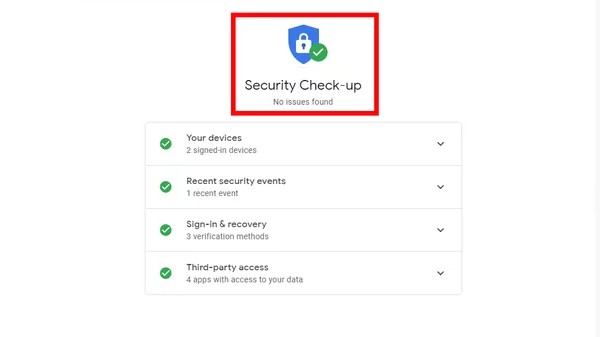 ಗೂಗಲ್‌ ಖಾತೆ: ಭದ್ರತಾ ಪರಿಶೀಲನೆ