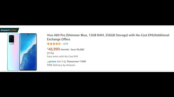 ವಿವೋ X60 ಪ್ರೊ ( ಬ್ಲೂ, 12GB RAM, 256GB ಸಂಗ್ರಹಣೆ)