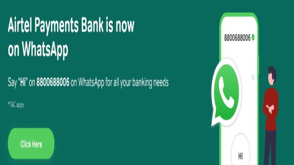 ವಾಟ್ಸಾಪ್‌ನಲ್ಲಿ ಏರ್‌ಟೆಲ್ ಪಾವತಿ ಬ್ಯಾಂಕ್ ಸೇವೆಗಳಿಗೆ ನೋಂದಾಯಿಸುವುದು ಹೇಗೆ?