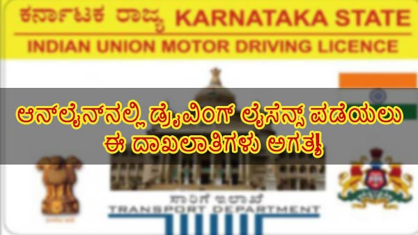 ಆನ್‌ಲೈನ್‌ನಲ್ಲಿ ಡ್ರೈವಿಂಗ್ ಲೈಸೆನ್ಸ್‌ ಪಡೆಯಲು ಈ ದಾಖಲಾತಿಗಳು ಅಗತ್ಯ