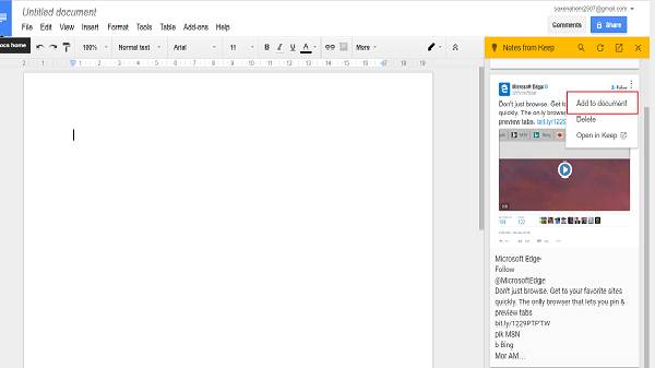 ಕೀಪ್ ನೋಟ್ಸ್ ಅನ್ನು ಗೂಗಲ್‌ ಡಾಕ್ಸ್‌ಗೆ ಹೀಗೆ ವರ್ಗಾಯಿಸಿ
