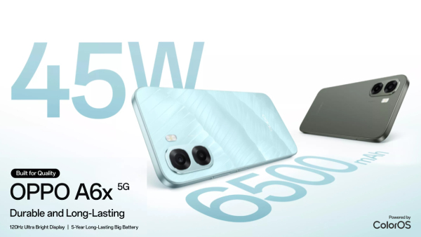 12,499 ರೂ.ಗೆ Oppo A6x 5G ಲಾಂಚ್: 6,500mAh ಬ್ಯಾಟರಿ, 45W ಚಾರ್ಜಿಂಗ್!
