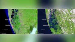 പ്രളയത്തിന് മുമ്പും ശേഷവുമുള്ള കേരളത്തിന്റെ ചിത്രം പുറത്തുവിട്ട് നാസ!