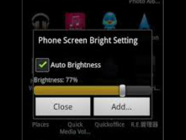 Lower screen brightness