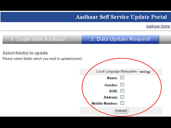 ആധാര്‍ കാര്‍ഡിലെ തെറ്റുകള്‍ ഓണ്‍ലൈനിലൂടെ തിരുത്താം