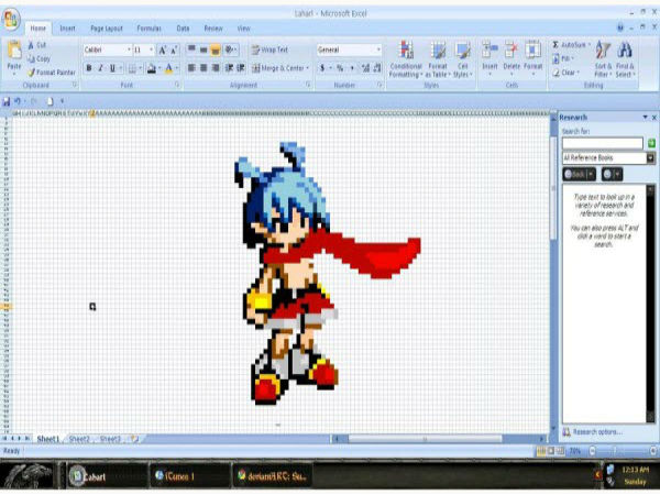 മൈക്രോസോഫ്റ്റ് എക്‌സല്‍ കൊണ്ട് കടഞ്ഞെടുത്ത കലാ സൃഷ്ടികള്‍ ഇതാ...!