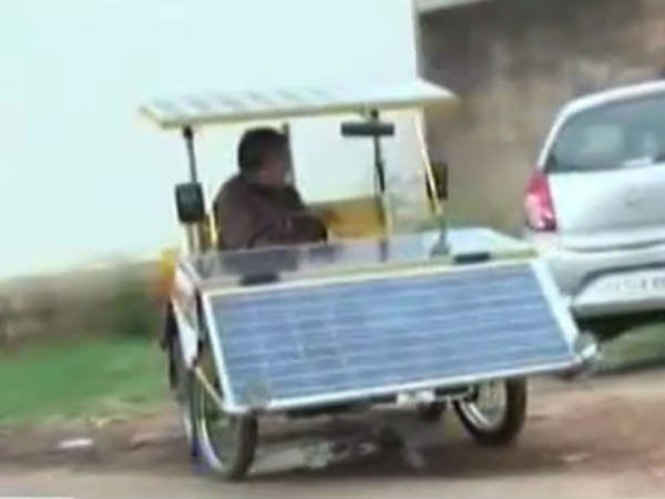 സ്വന്തമായി സോളാര്‍ കാര്‍ നിര്‍മ്മിച്ച 63കാരന്‍