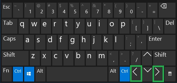 വിന്‍ഡോസ് കീ+Control +Left/Right Arrow