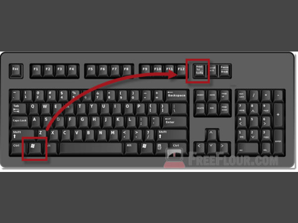 വിന്‍ഡോസ് കീ+PrtScn (Windows key + PrtScn)