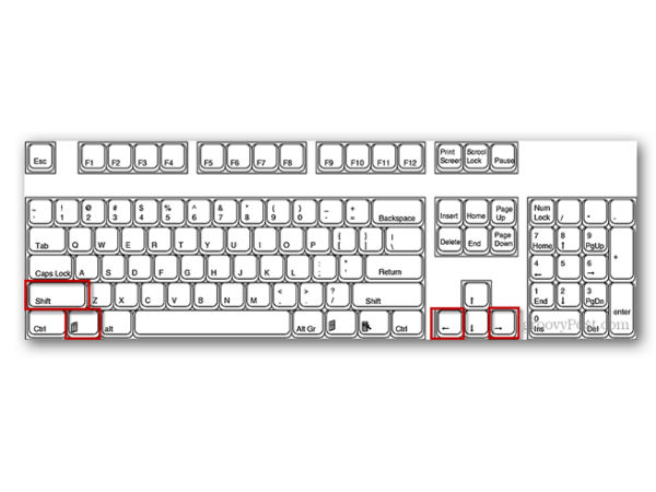 വിന്‍ഡോസ് കീ+ ഷിഫ്റ്റ്+ അപ്പ് ആരോ (Windows key + Shift+Up arrow)