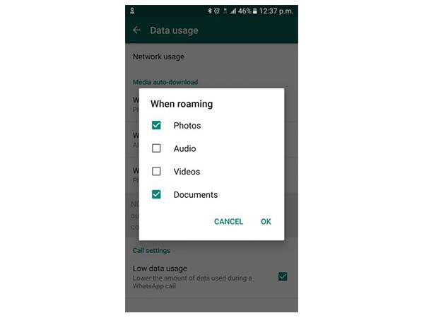 ഡാറ്റ സംരക്ഷിക്കാനായി ഫോട്ടോകളുടേയും വീഡിയോകളുടേയും ഓട്ടോ ഡൗണ്‍ലോഡ് നിര്‍ത്തുക