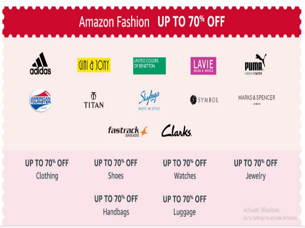 ഫാഷന്‍ ഇനങ്ങളില്‍ 70% ഡിസ്‌ക്കൗണ്ട്