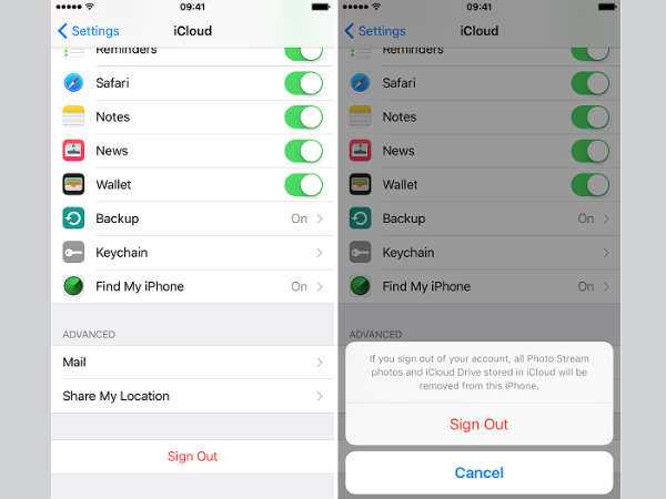 പാസ്സ് കോഡ് കൊടുത്ത് വീണ്ടും സൈന്‍ഔട്ട് ചെയ്യുക
