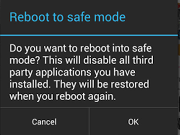 ഉപകരണം സേഫ് (Safe) മോഡില്‍ ആക്കുക