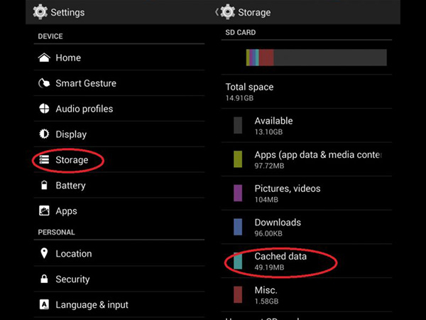 ആപ്പ്, സിസ്റ്റം കാഷെ വൃത്തിയാക്കുക