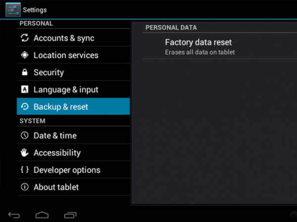 ഫാക്ടറി റീസെറ്റ് ചെയ്യുക