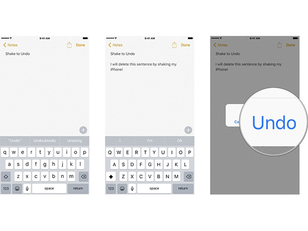  ഷേക്കിലൂടെ ഡിലീറ്റ്‌ ചെയ്യാം