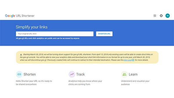 ഗൂഗിള്‍ യുആര്‍എല്‍ ഷോര്‍ട്ട്‌നര്‍