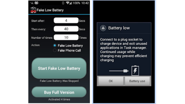 3. Fake Low Battery
