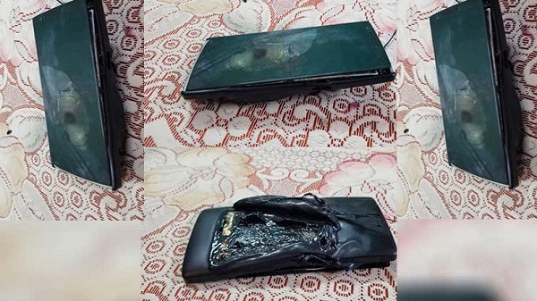 ബാറ്ററി പൂര്‍ണമായും കത്തി 