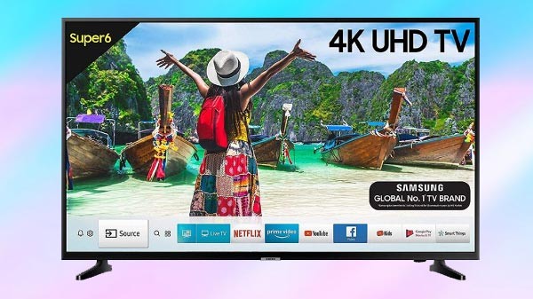 സാംസങ് 108 സെ.മീ (43 ഇഞ്ച്) സൂപ്പർ 6 സീരീസ് 4 കെ യുഎച്ച്ഡി എൽഇഡി സ്മാർട്ട് ടിവി