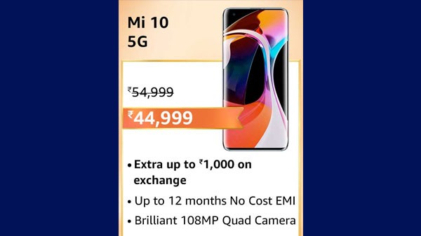 54,999 രൂപ വിലയുള്ള എംഐ 10 44,999 രൂപയ്ക്ക് സ്വന്തമാക്കാം