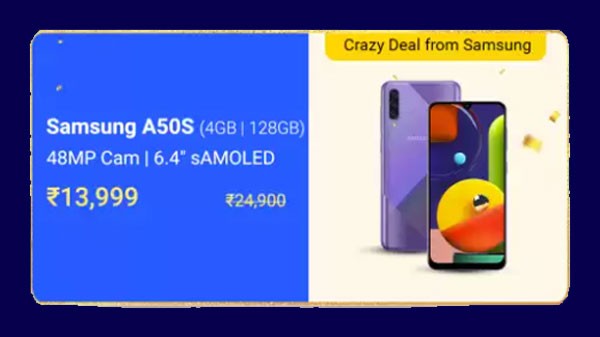 24,900 രൂപയുടെ സാംസങ് ഗാലക്‌സി A50s 13,999 രൂപയ്ക്ക് സ്വന്തമാക്കാം