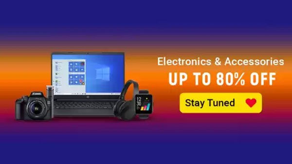 ഇലക്ട്രോണിക്സ്, ആക്സസറീസ് എന്നിവയിൽ 80% വരെ കിഴിവ്