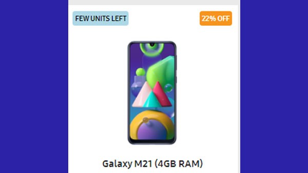 22% കിഴിവിൽ സാംസങ് ഗാലക്‌സി M21 