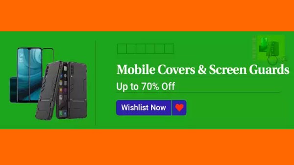 മൊബൈൽ കവർ, സ്‌ക്രീൻ ഗാർഡുകൾക്ക് 70% വരെ കിഴിവ്