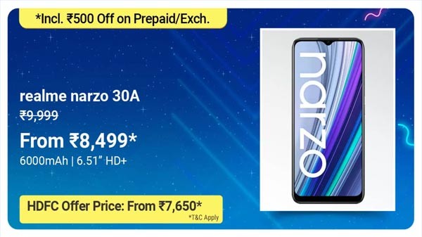 10% കിഴിവിൽ റിയൽ‌മി നാർ‌സോ 30എ