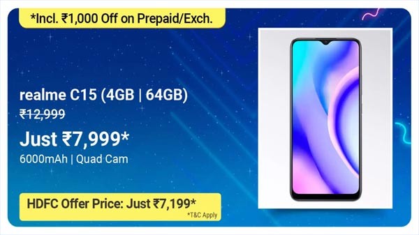 23% കിഴിവിൽ റിയൽ‌മി സി15 