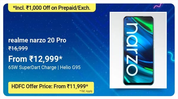 17% കിഴിവിൽ റിയൽ‌മി നാർ‌സോ 20 പ്രോ