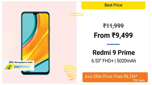 20 ശതമാനം കിഴിവിൽ റെഡ്മി 9 പ്രൈം