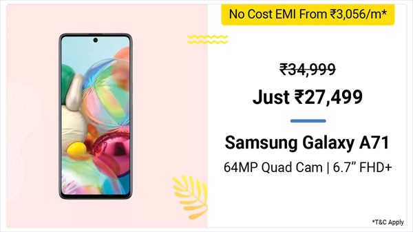 21% കിഴിവിൽ സാംസങ് ഗാലക്‌സി എ71