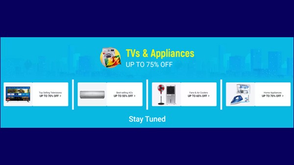 ടിവികൾക്കും ഉപകരണങ്ങൾക്കും 75% വരെ കിഴിവ്
