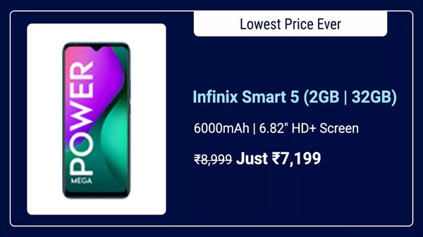 ഇൻഫിനിക്‌സ് സ്മാർട്ട് 5 (മൊറാണ്ടി ഗ്രീൻ, 32 ജിബി) (2 ജിബി റാം)