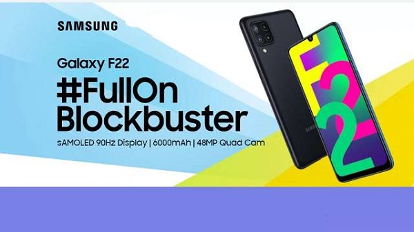 സാംസങ് ഗാലക്‌സി എഫ് 22 ന് 6,000 എംഎഎച്ച് ബാറ്ററി