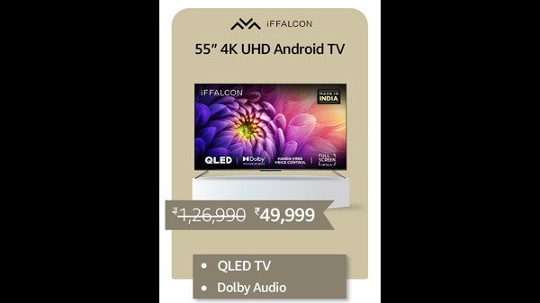 ഐഫൽകോൺ 139 സെമി (55 ഇഞ്ച്) 4കെ അൾട്ര എച്ച്ഡി സ്മാർട്ട് സർട്ടിഫൈഡ് ആൻഡ്രോയിഡ് എൽഇഡി ടിവി 55K71