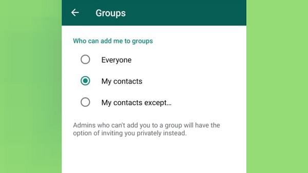 ഗ്രൂപ്പിൽ ചേർക്കാനുള്ള ഓപ്ഷൻ 