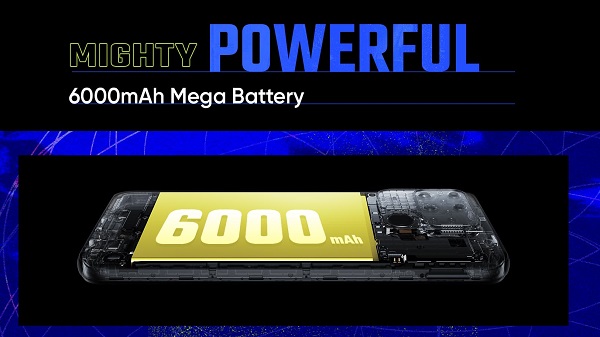  6,000 mAh ബാറ്ററി