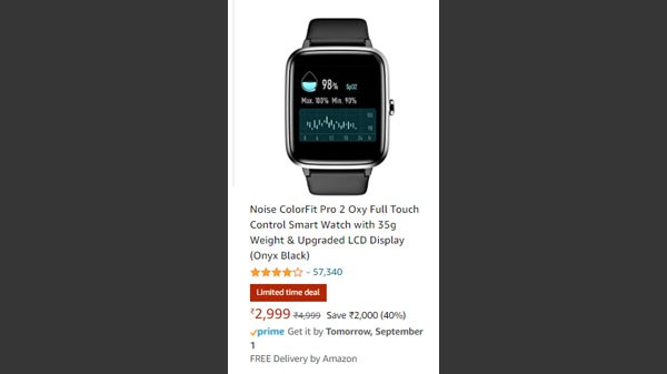 നോയ്സ് കളർഫിറ്റ് പ്രോ 2 ഓക്സി ഫുൾ ടച്ച് കൺട്രോൾ സ്മാർട്ട് വാച്ച്