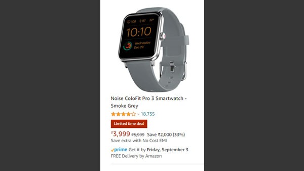 നോയ്സ് കൊളോഫിറ്റ് പ്രോ 3 സ്മാർട്ട് വാച്ച് - സ്മോക്ക് ഗ്രേ