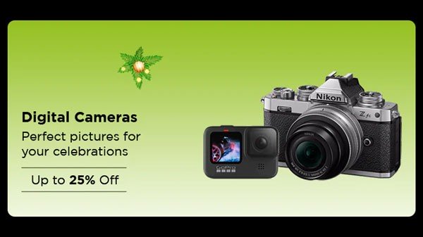 ഡിജിറ്റൽ ക്യാമറകൾക്ക് 25% വരെ കിഴിവ്